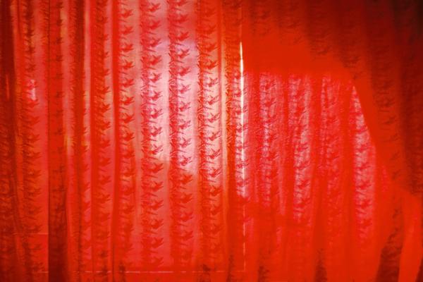 Curtains at granny’s from the 70–80s’, embroidered with bamboos.